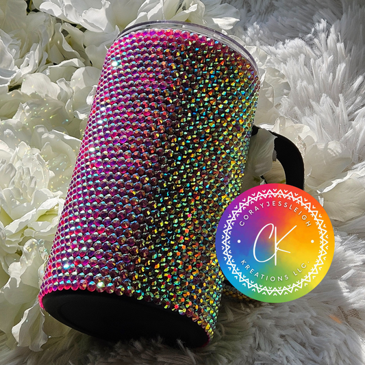 23oz handled Rhinestone Mug