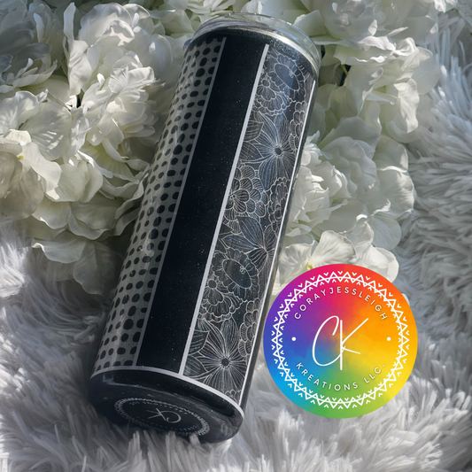 20oz black and White