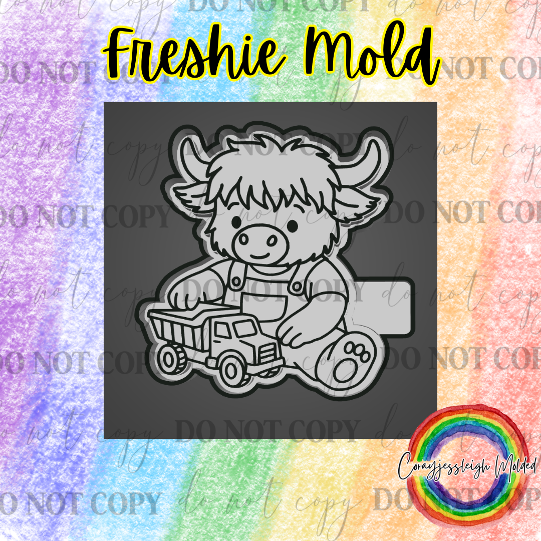 Dump Truck Highland Cow Mold