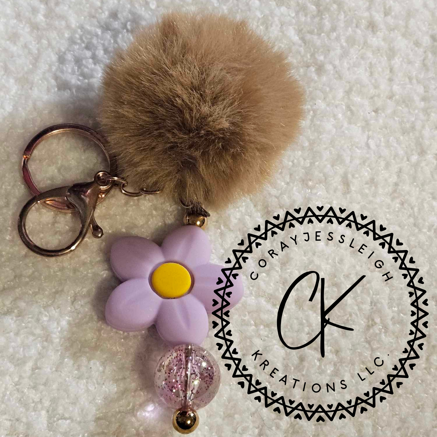 Purple Daisy Keychain